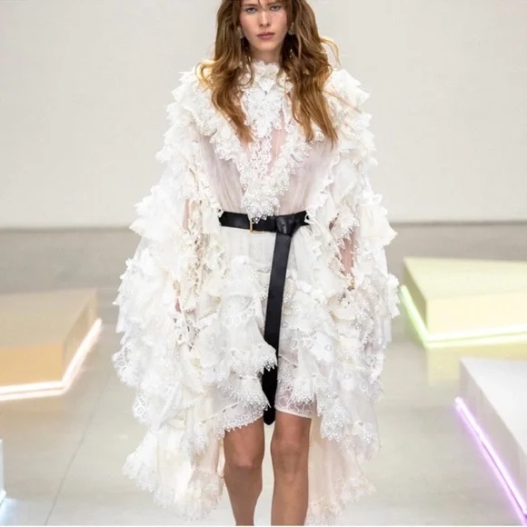 New Authentic Zimmermann Crush Heart Trim Long Sleeve Minidress Size Medium - Picture 2 of 15